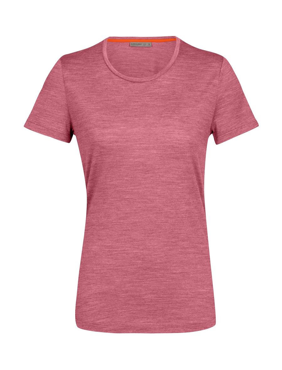 Cherry Heather Women's Icebreaker Merino Sphere II Short Sleeve T Shirts | USA 1567OKIR